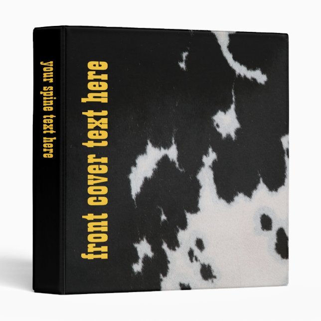 Classeur de fourrure de vache (Devant/Côté)