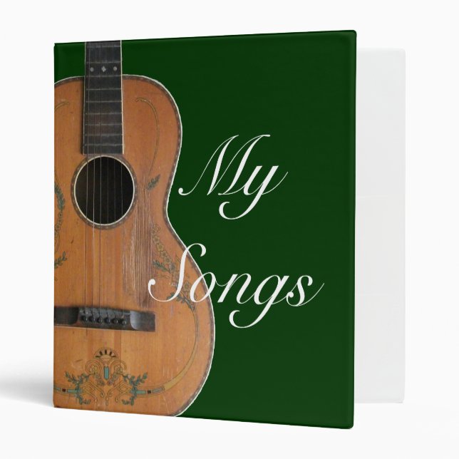 Classeur de guitare acoustique antique (Devant/intérieur)