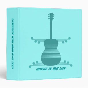 Classeur de guitare rétro, Turquoise