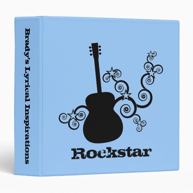 Classeur de guitare Rockstar, noir (Devant/Côté)