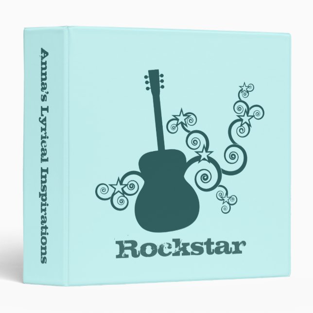 Classeur de guitare Rockstar, Turquoise foncé (Devant/Côté)