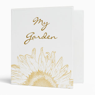 Classeur de jardinage graphique de tournesol jaune