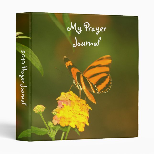 Classeur de journal de prière de papillon (Devant/Côté)