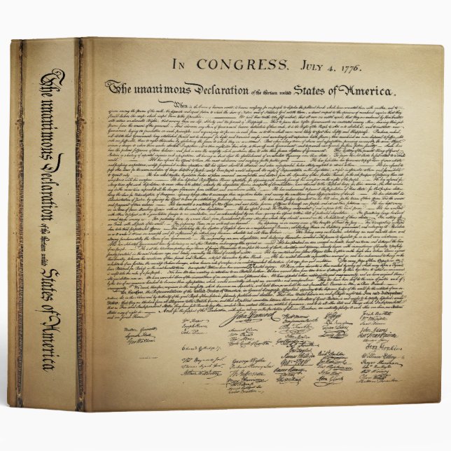 Classeur de la Déclaration vintage d'indépendance (Devant/Côté)