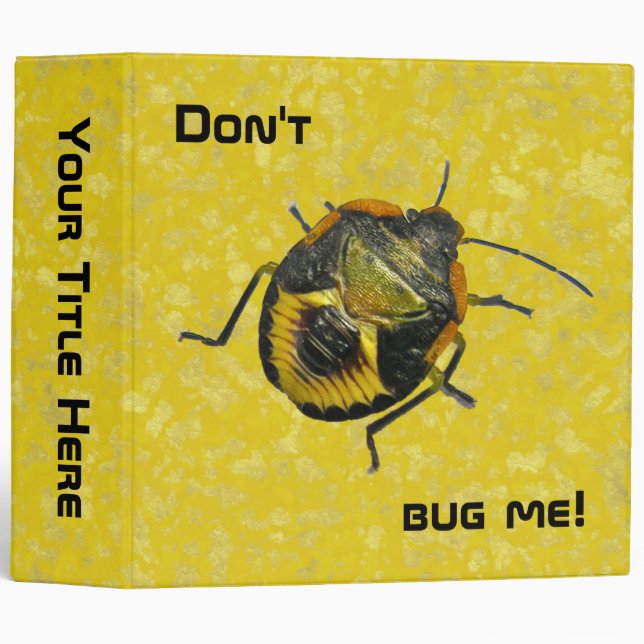 Classeur de la nymphe puante verte "Ne me bugs pas (Devant/Côté)