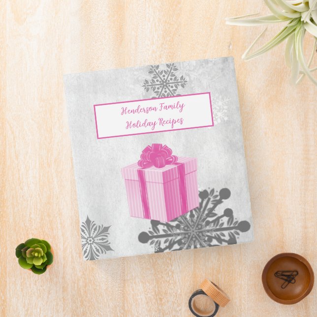 Classeur de la recette de cadeau de Noël rose (In Situ)