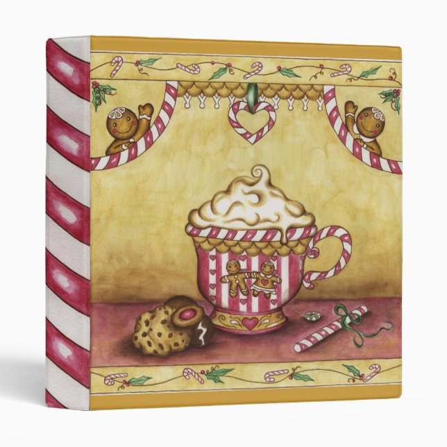 Classeur de la recette de pain d'épice de Noël (Devant/Côté)