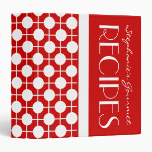 Classeur de la recette de points Polka rouge et bl