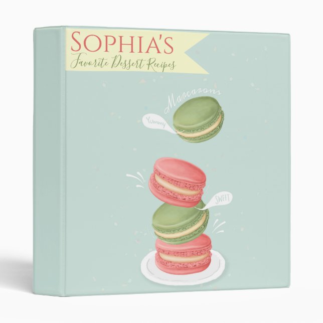 Classeur de la recette Macarons (Devant/Côté)