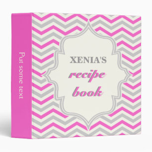 Classeur de la recette moderne rose chaud, gris ch