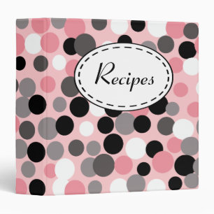 Classeur de la recette points noirs et gris roses