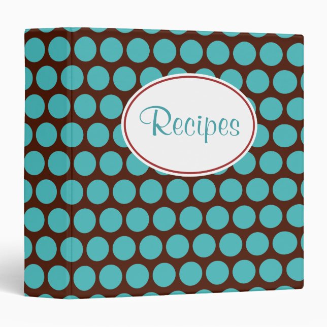 Classeur de la recette Points Turquoise Rétro (Devant/Côté)