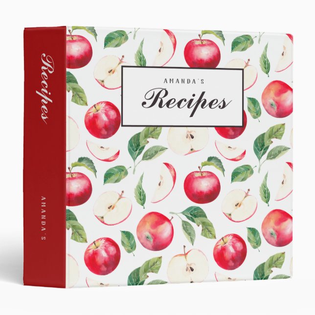 Classeur de la recette Pommes rouges (Devant/Côté)
