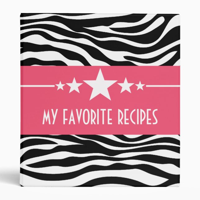 Classeur de la recette Rose Sassy Star Zebra (1 po (Devant)