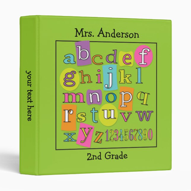 Classeur de la salle de classe du professeur d'ABC (Devant/Côté)