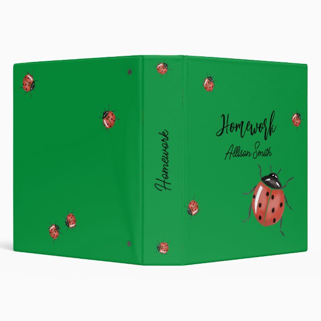 Classeur de Ladybug vert mignon (Arrière-plan)