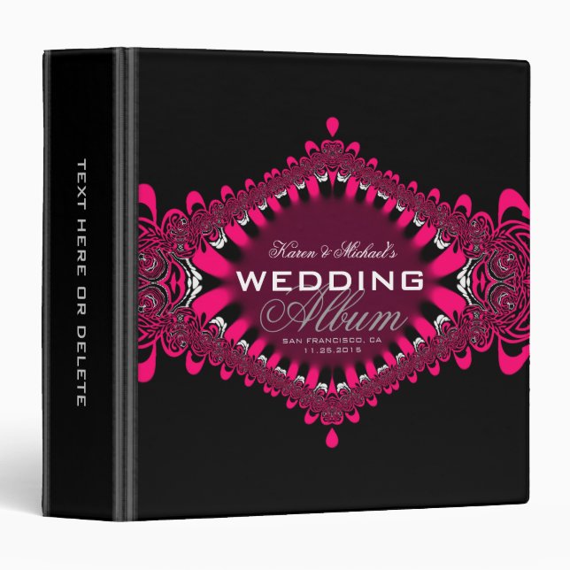 Classeur de l'album de mariage en dentelle rouge a (Devant/Côté)