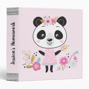 Classeur de l'école Panda Rose Cute