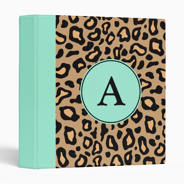 Classeur de l'enseignant Leopard Monogram (Devant/Côté)