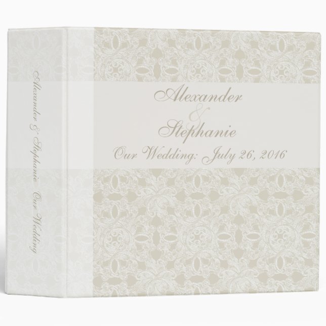 Classeur de l'événement White Lace Mariage Portfol (Devant/Côté)