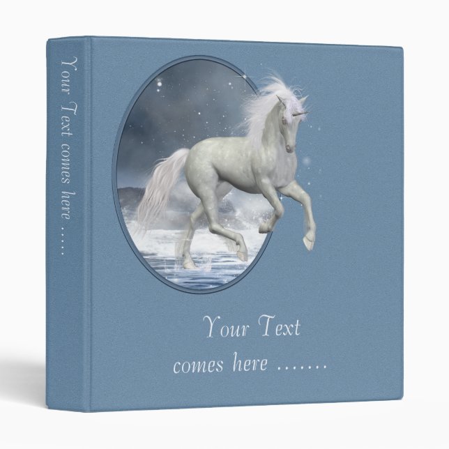 Classeur de licorne blanche (Devant/Côté)