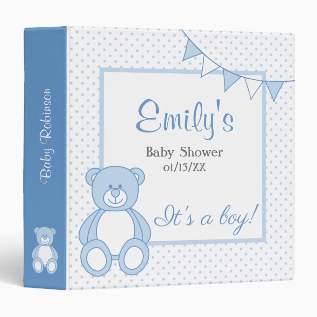 Classeur de livre de bébé d'ours de nounours de (Devant/Côté)