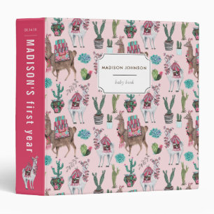 Classeur de livre de bébé du rose de la coutum
