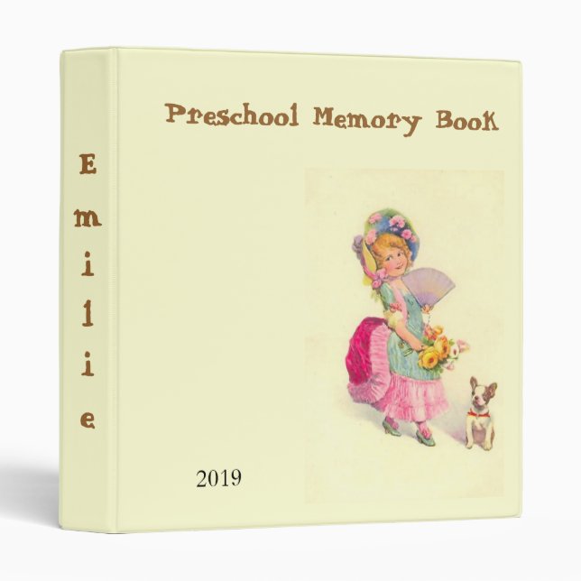 Classeur de livre de mémoire maternelle avec image (Devant/Côté)