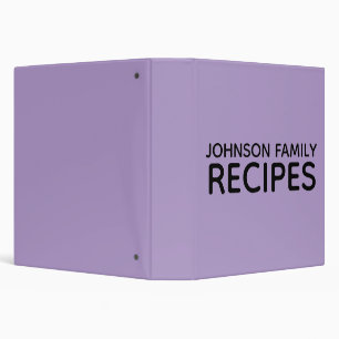 CLASSEUR DE LIVRE DE RECETTES PERSONNALISÉ
