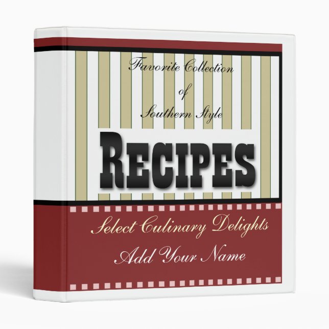 Classeur de livre de recettes préférées (Devant/Côté)
