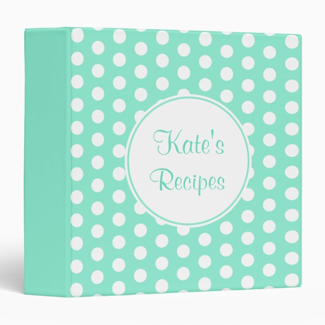 Classeur de l'organisateur de recettes vertes à la (Devant/Côté)