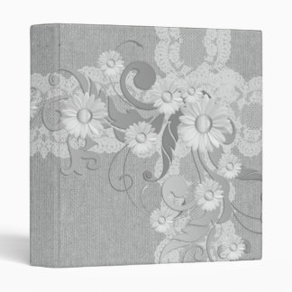 Classeur de luxe Daisy Lace Grey Burlap