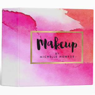 Classeur de maquillage de couleur rose gras