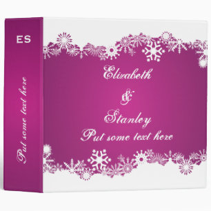 Classeur de mariage blanc d'hiver fuchsia