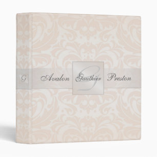 Classeur de mariage damassé de monogramme de