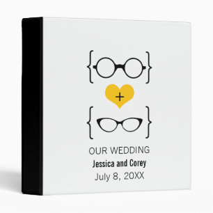 Classeur de Mariage de lunettes Geeky Jaune