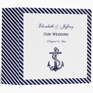 Classeur de mariage Navy Diag Stripe 2A Ancre naut