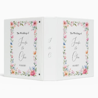 Classeur de mariage personnalisé Jardin aquarelle
