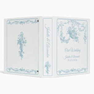 Classeur de mariage Toile de Jouy Bleu Poudre Cher