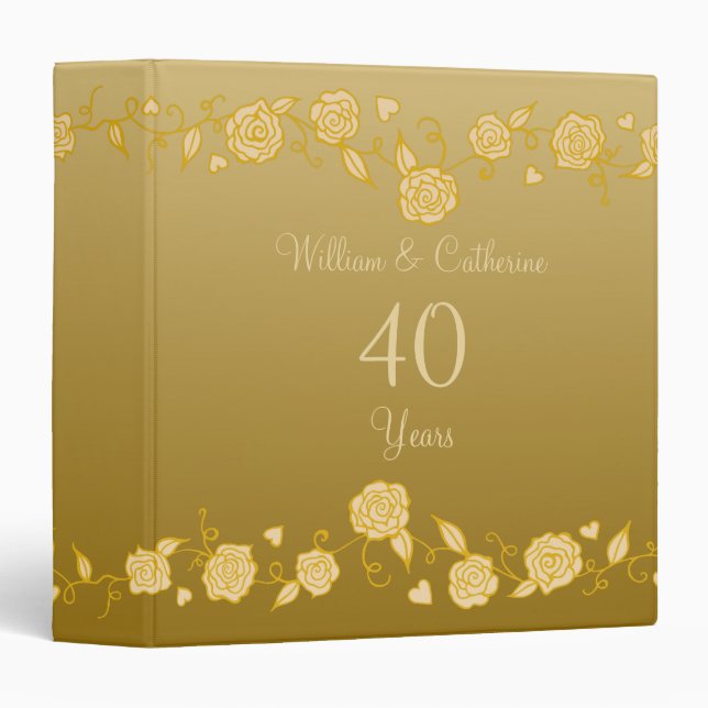 Classeur de mariage vintage personnalisé (Devant/Côté)