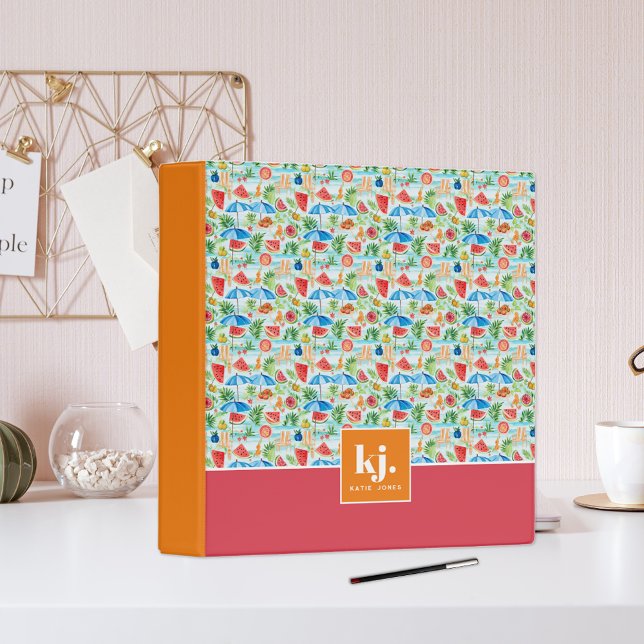 Classeur de Monogramme Été amusant (Créateur téléchargé)