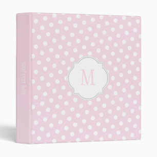 Classeur de monogramme rose et blanc