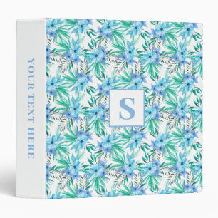 Classeur de monographie florale tropicale bleue