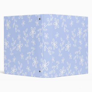 Classeur de motif de fleur bleue et blanche