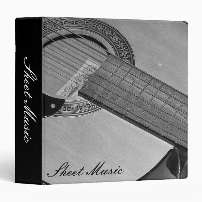 Classeur de musique de feuille de guitare (Devant/Côté)