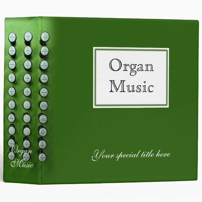 Classeur de musique d'orgue - vert 2 pouces (Devant/Côté)