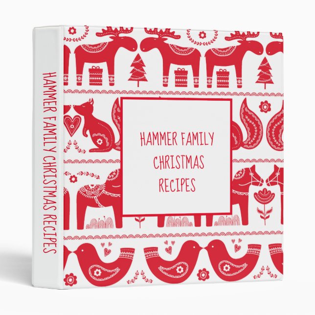 Classeur de Noël de la famille scandinave (Devant/Côté)