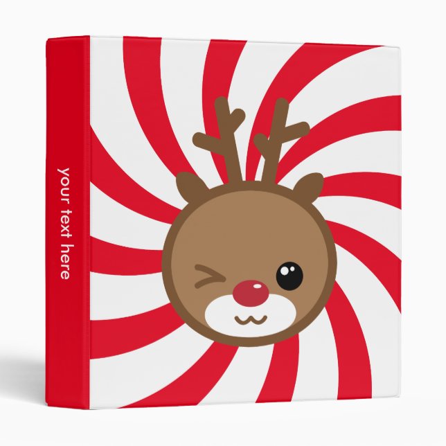 Classeur de Noël Kawaii Reindeer (Devant/Côté)