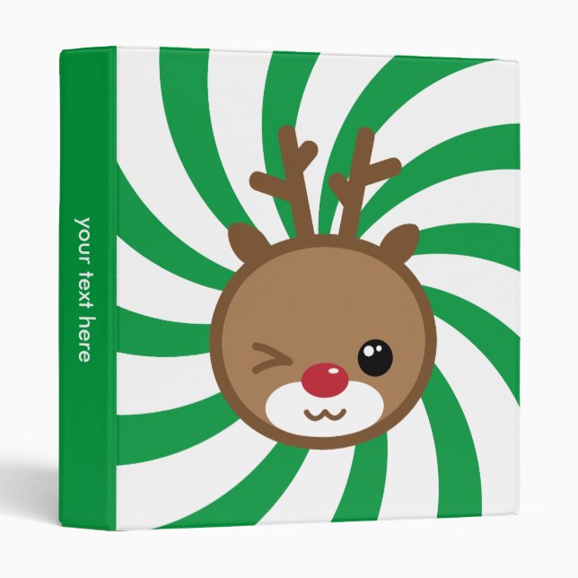 Classeur de Noël Kawaii Reindeer (Devant/Côté)