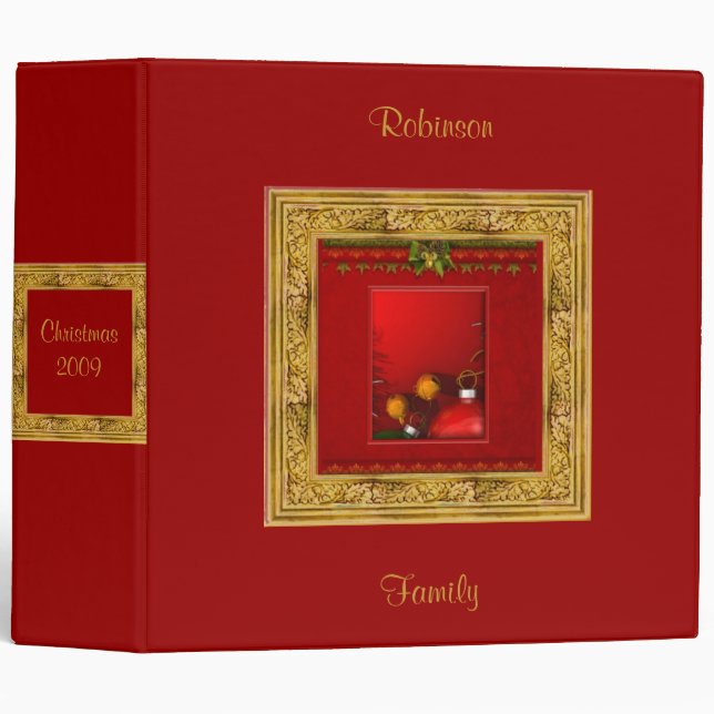 Classeur de Noël rouge (Devant/Côté)